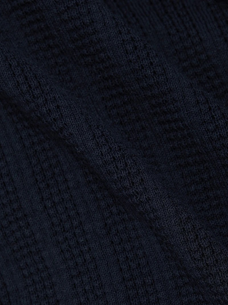 Waffle Crewneck Cotton T-Shirt