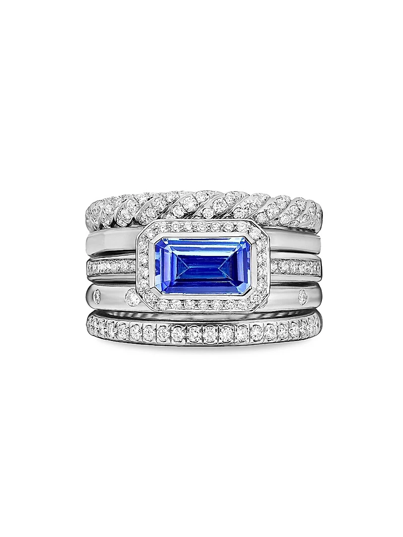 Stax Five Row Ring 18K White Gold