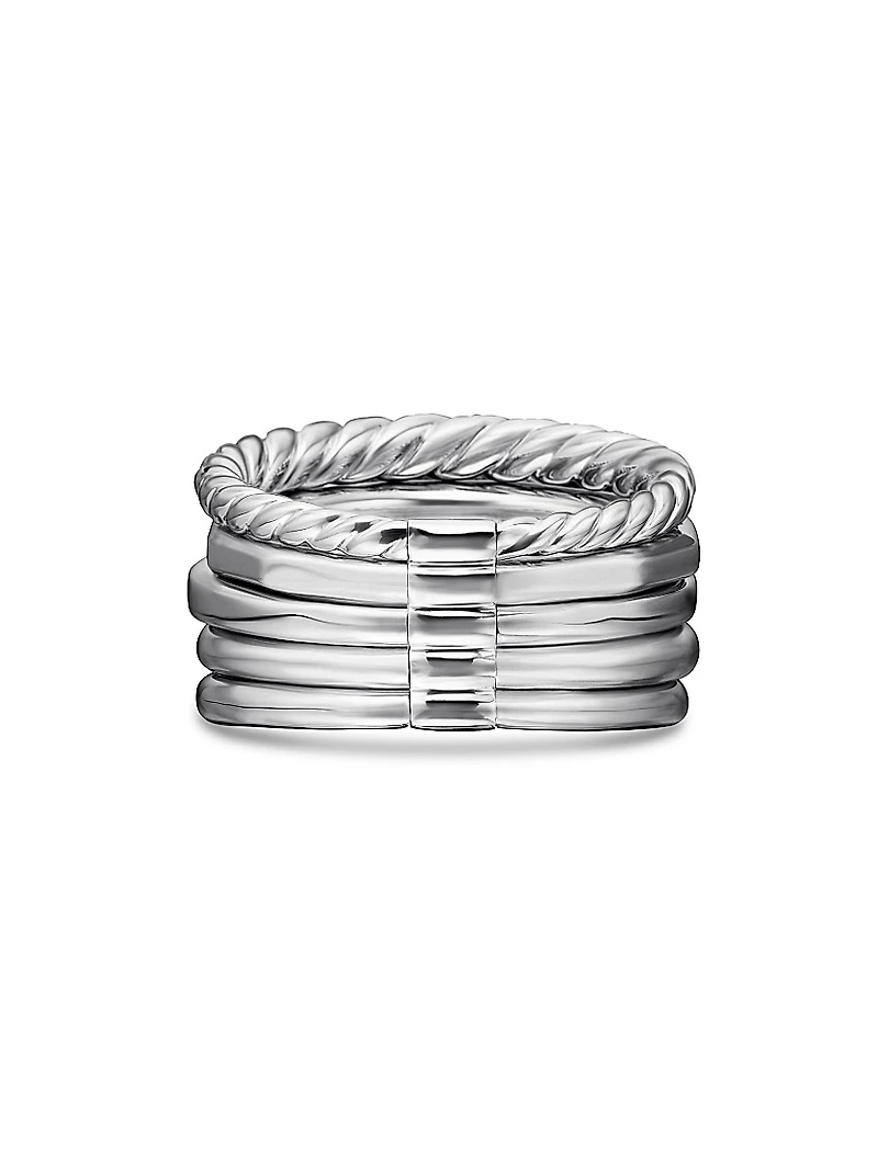 Stax Five Row Ring 18K White Gold