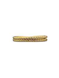 DY Crossover Micro Pavé Band Ring in 18K Yellow Gold