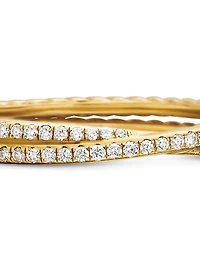 DY Crossover Micro Pavé Band Ring in 18K Yellow Gold