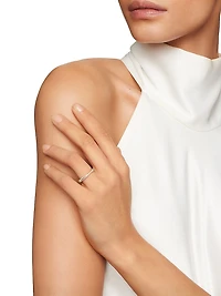 DY Crossover Micro Pavé Band Ring in 18K Yellow Gold