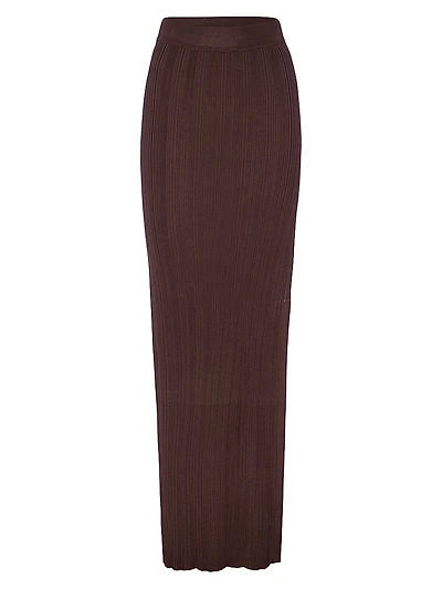 Plisse Sweater Maxi Skirt