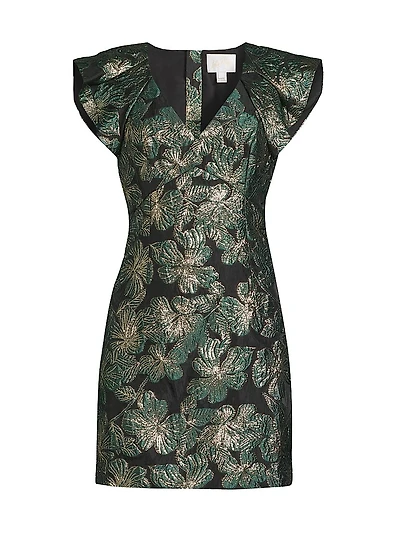 Kaida Brocade Shift Minidress