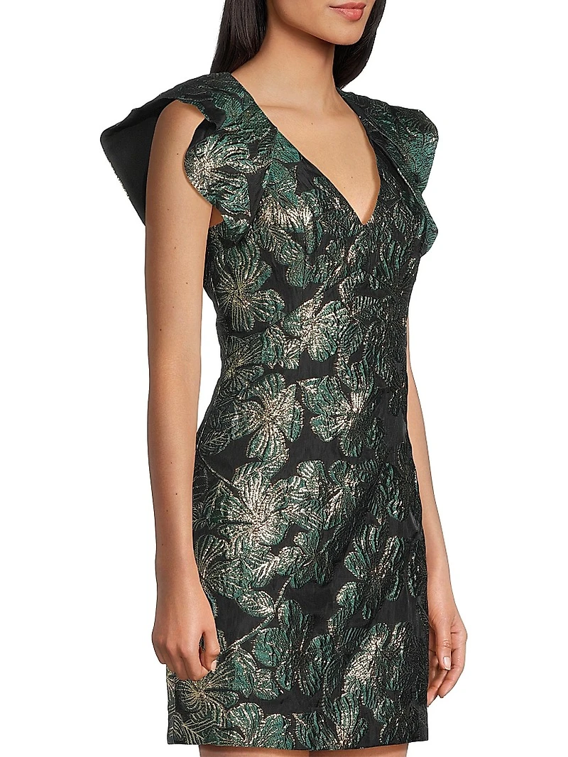 Kaida Brocade Shift Minidress