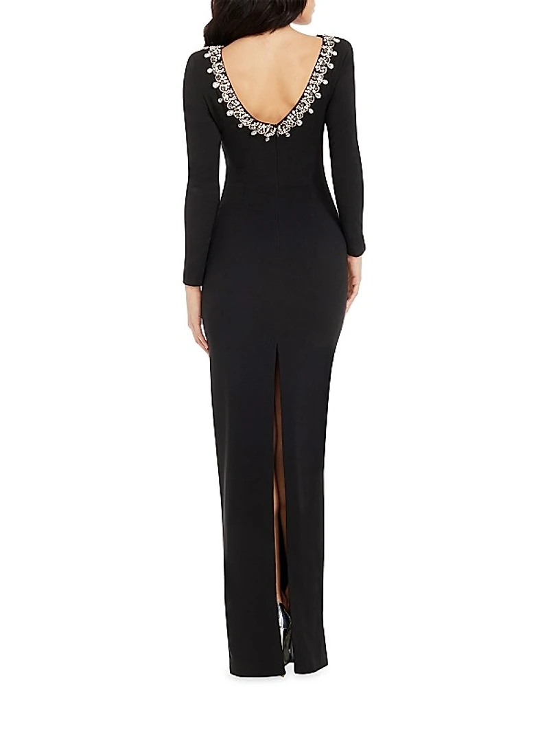 Anne Embellished Wrap-Front Gown