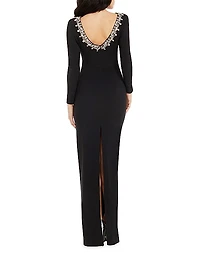 Anne Embellished Wrap-Front Gown