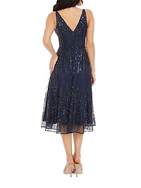 Elisa Embellished Fit-And-Flare Dress