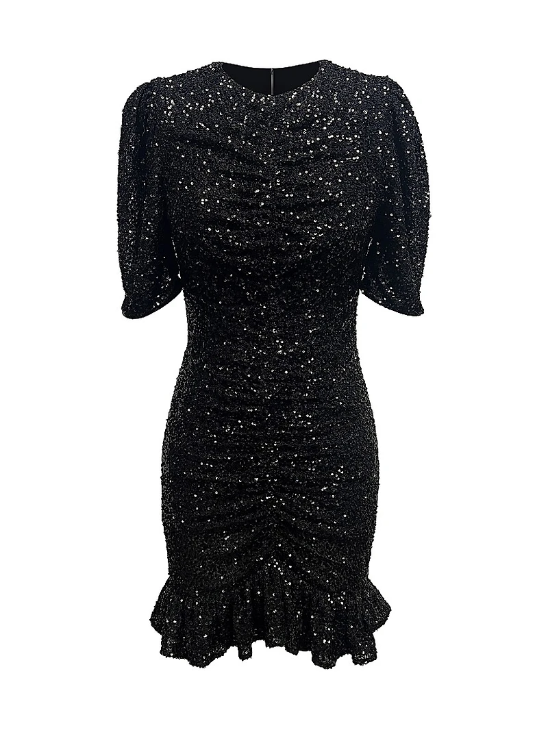 Chandler Sequin Ruffle Minidress