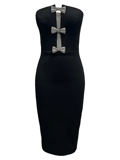 Erica Crystal-Embellished Strapless Body-Con Midi-Dress