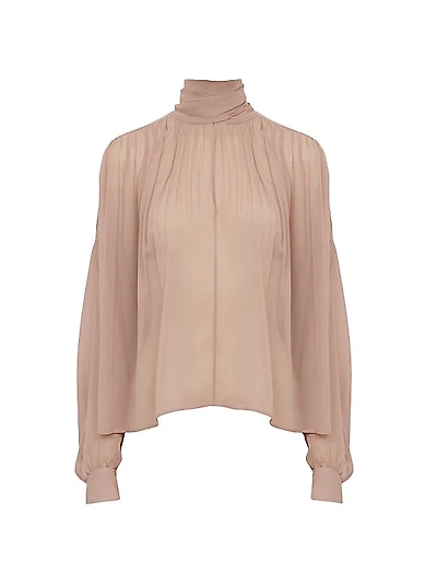 Shirred Silk Top
