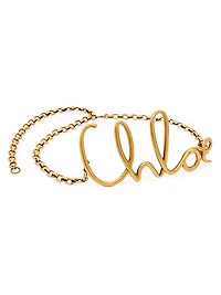 Script Logo Goldtone Belt