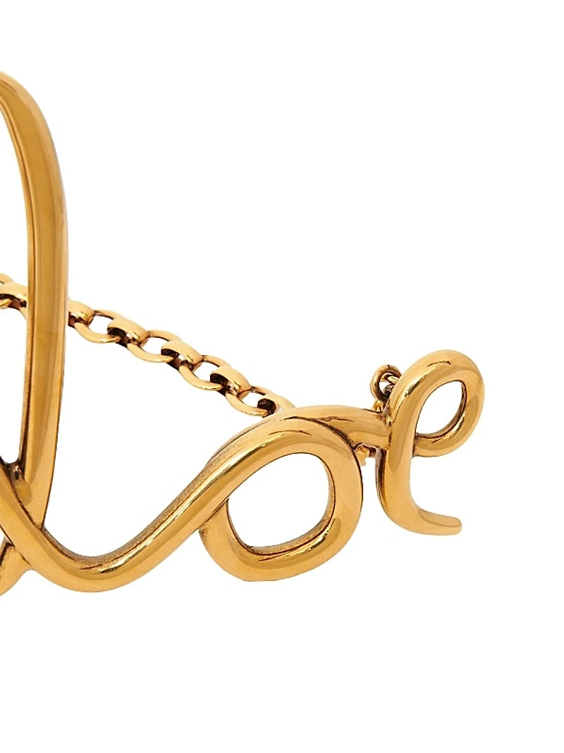 Script Logo Goldtone Belt