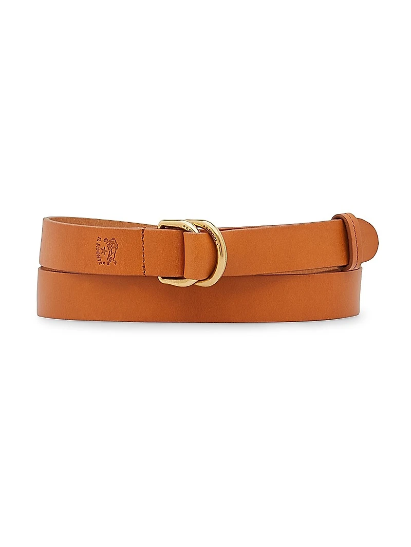 Leather Double D-Ring Buckle Belt