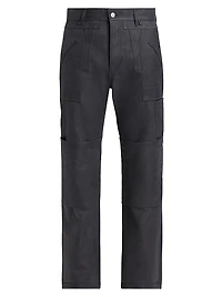 Leather Straight-Fit Utility Pants