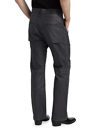 Leather Straight-Fit Utility Pants