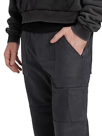 Leather Straight-Fit Utility Pants