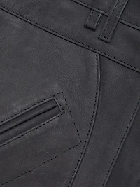 Leather Straight-Fit Utility Pants