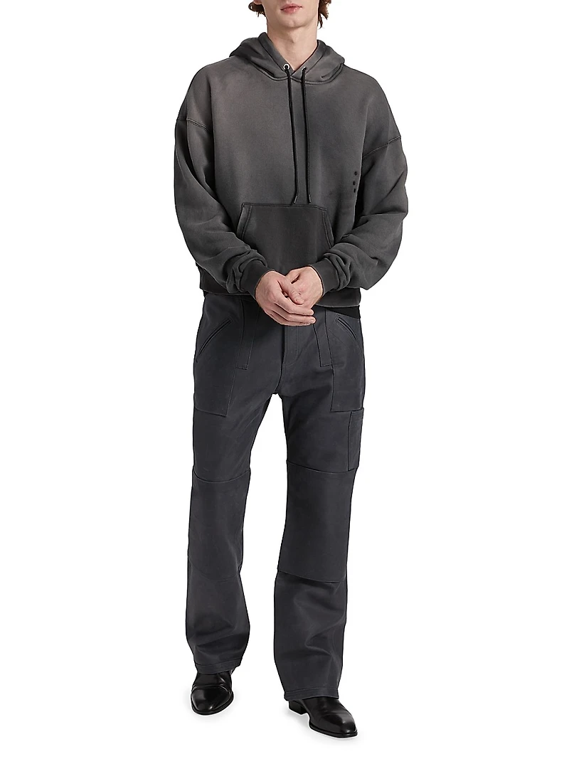 Leather Straight-Fit Utility Pants