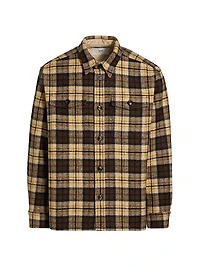 Check Cotton Knit Overshirt