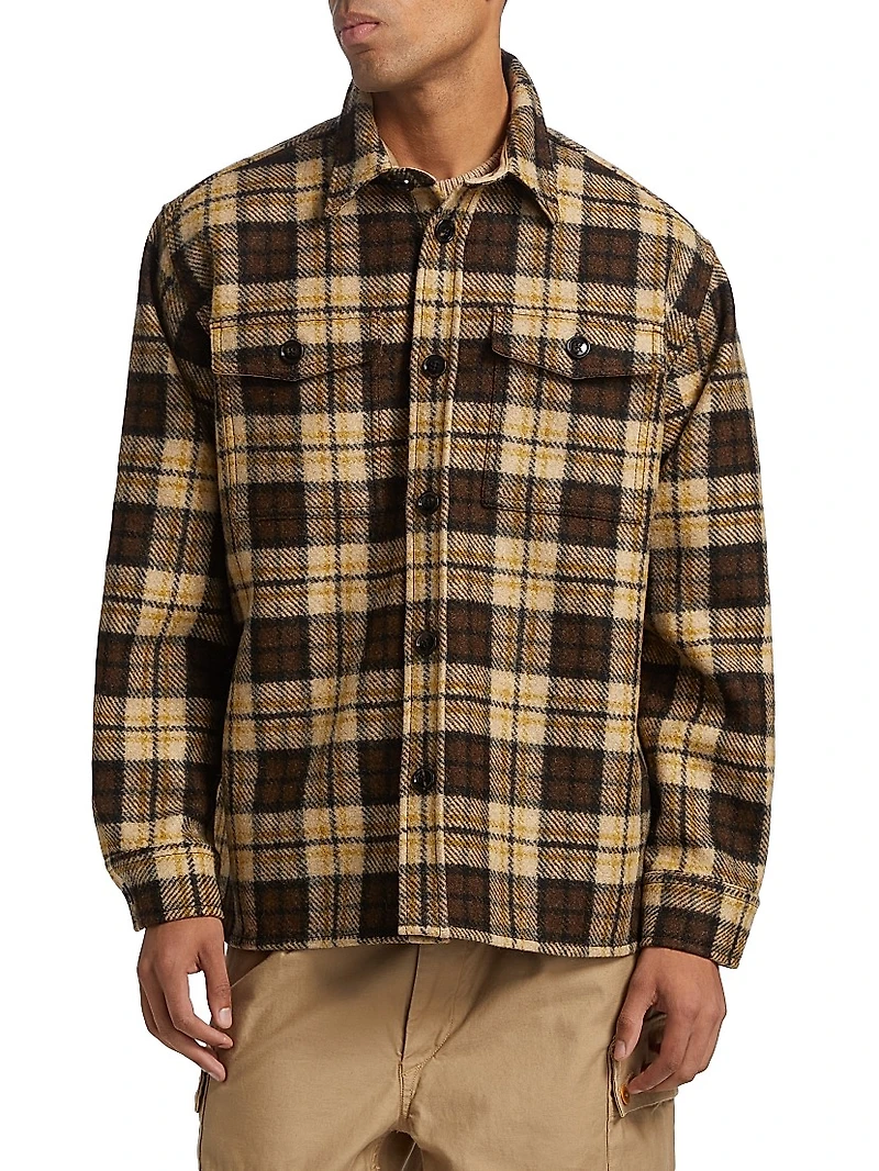 Check Cotton Knit Overshirt