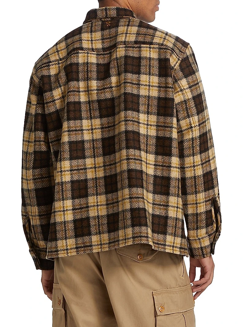 Check Cotton Knit Overshirt