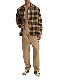 Check Cotton Knit Overshirt