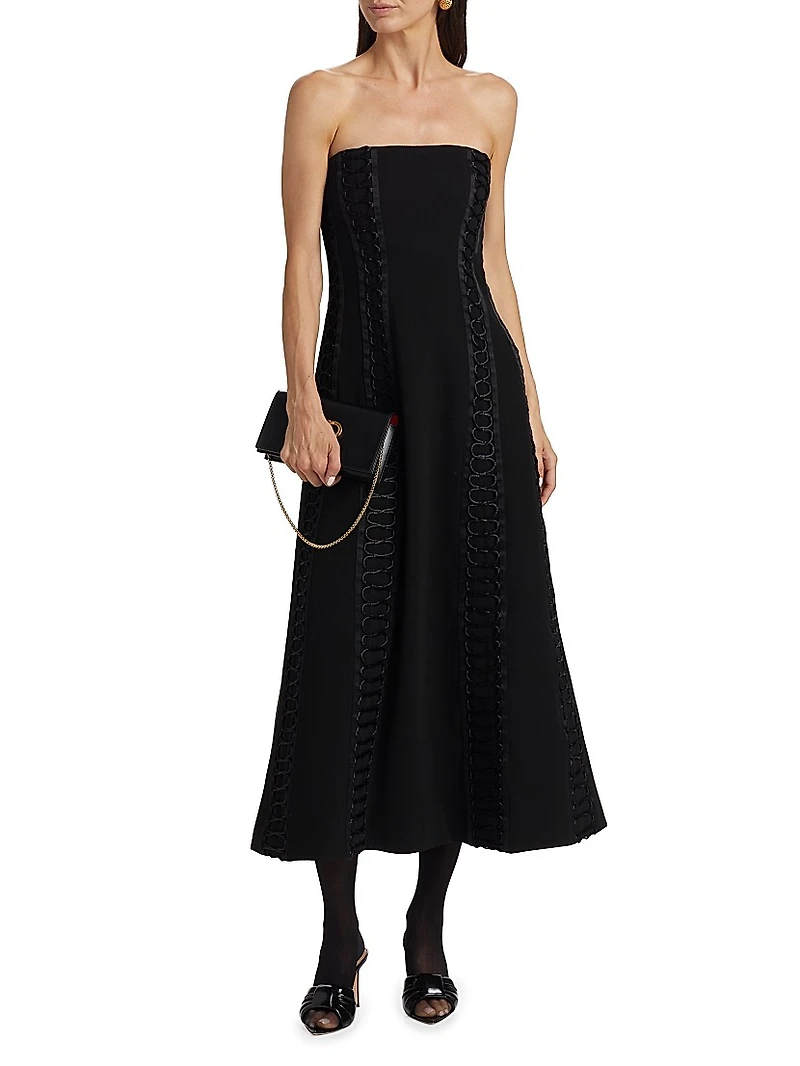 Dennison Laces Bustier Midi-Dress