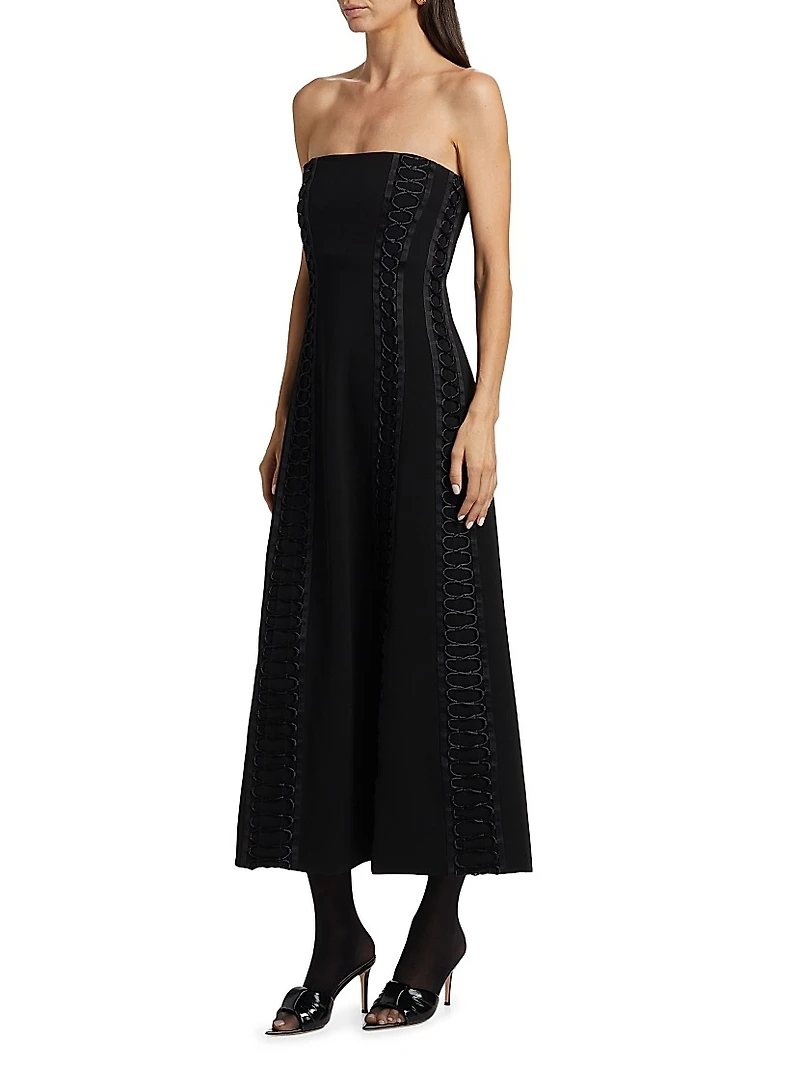 Dennison Laces Bustier Midi-Dress