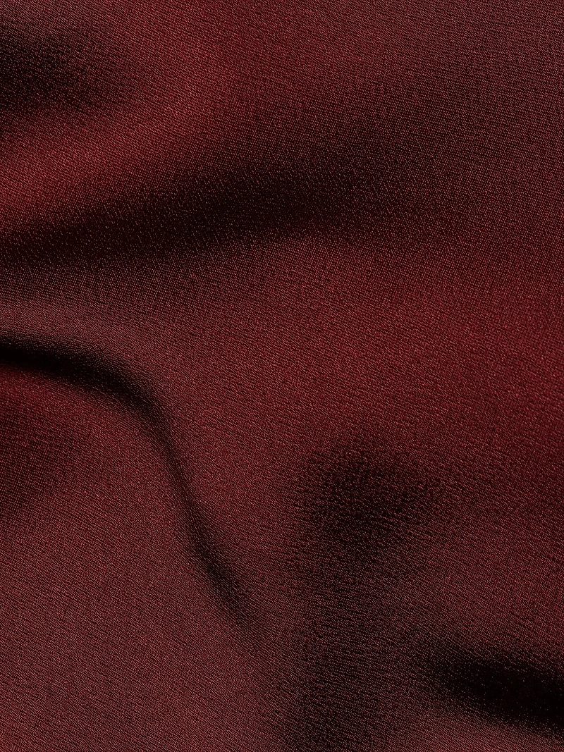 Qiana Satin Long-Sleeve Draped Gown