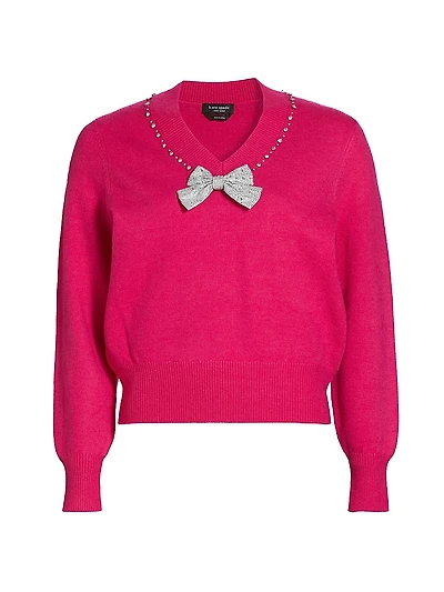 Mainline Embellished V-Neck Sweater