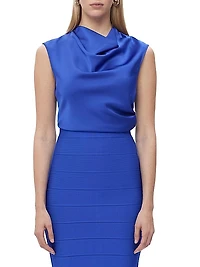 Audrey Satin Cowl Top