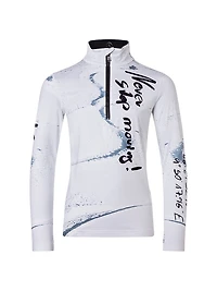 Little Boy's & 'Never Stop Learning' Half-Zip Pullover