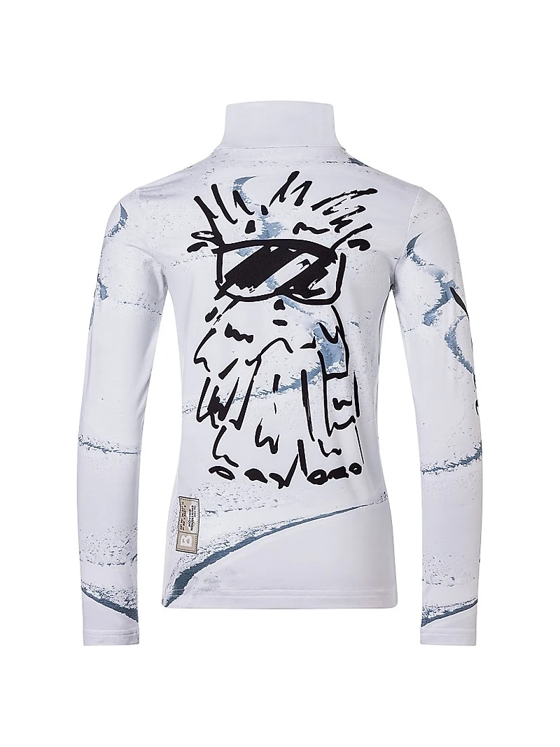 Little Boy's & 'Never Stop Learning' Half-Zip Pullover