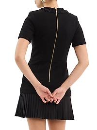 Margo Boucle Short-Sleeve Minidress