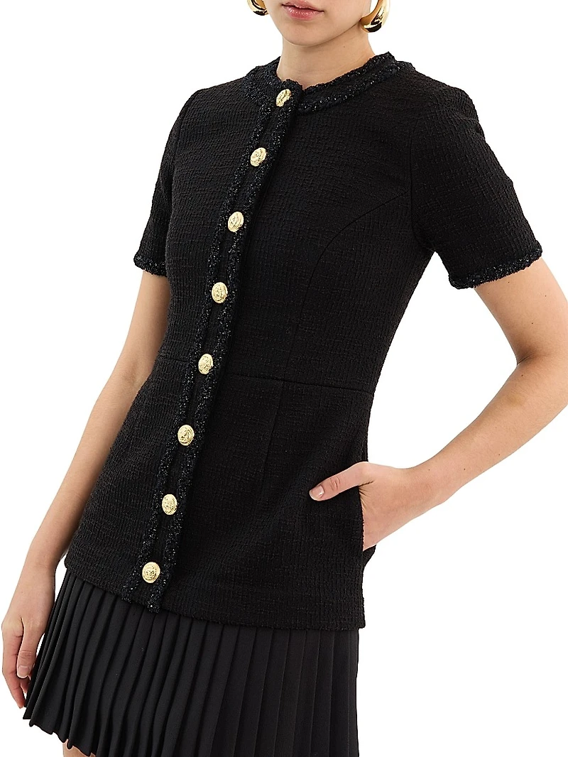 Margo Boucle Short-Sleeve Minidress