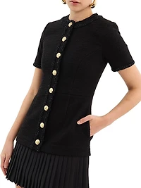 Margo Boucle Short-Sleeve Minidress