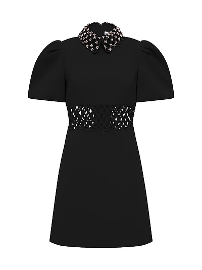 Aubree Beaded Crepe Minidress