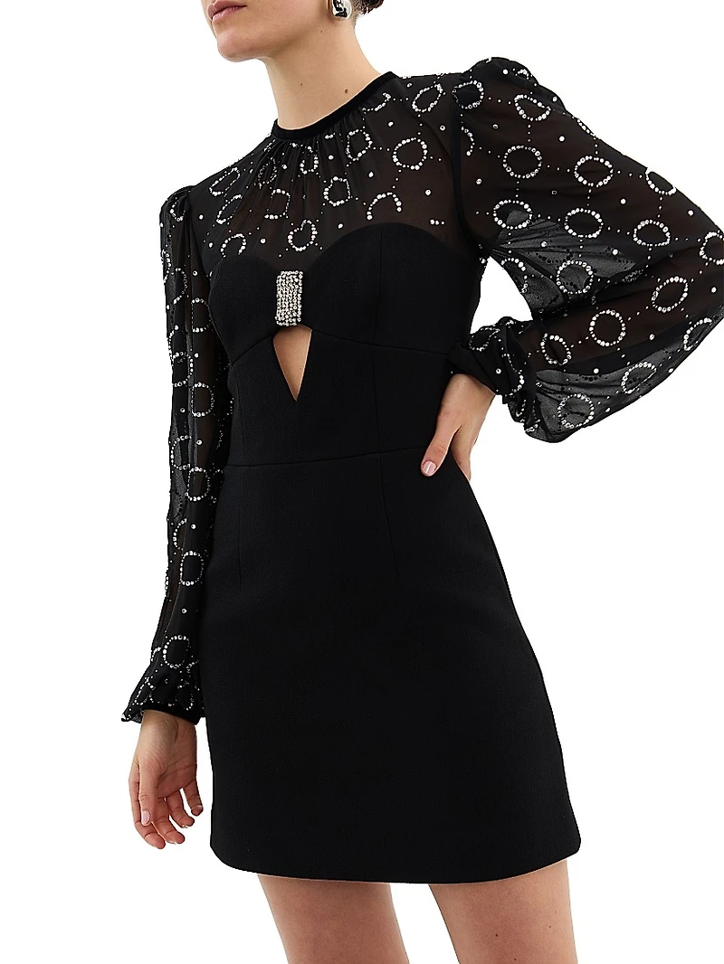 Ellasandra Crystal-Embellished Minidress