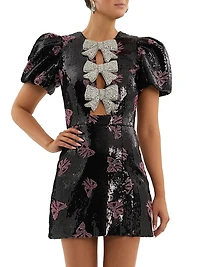 Miya Sequined Bow Minidress
