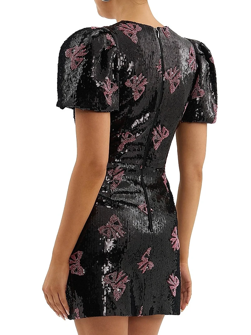 Miya Sequined Bow Minidress