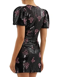 Miya Sequined Bow Minidress