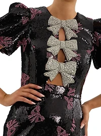 Miya Sequined Bow Minidress