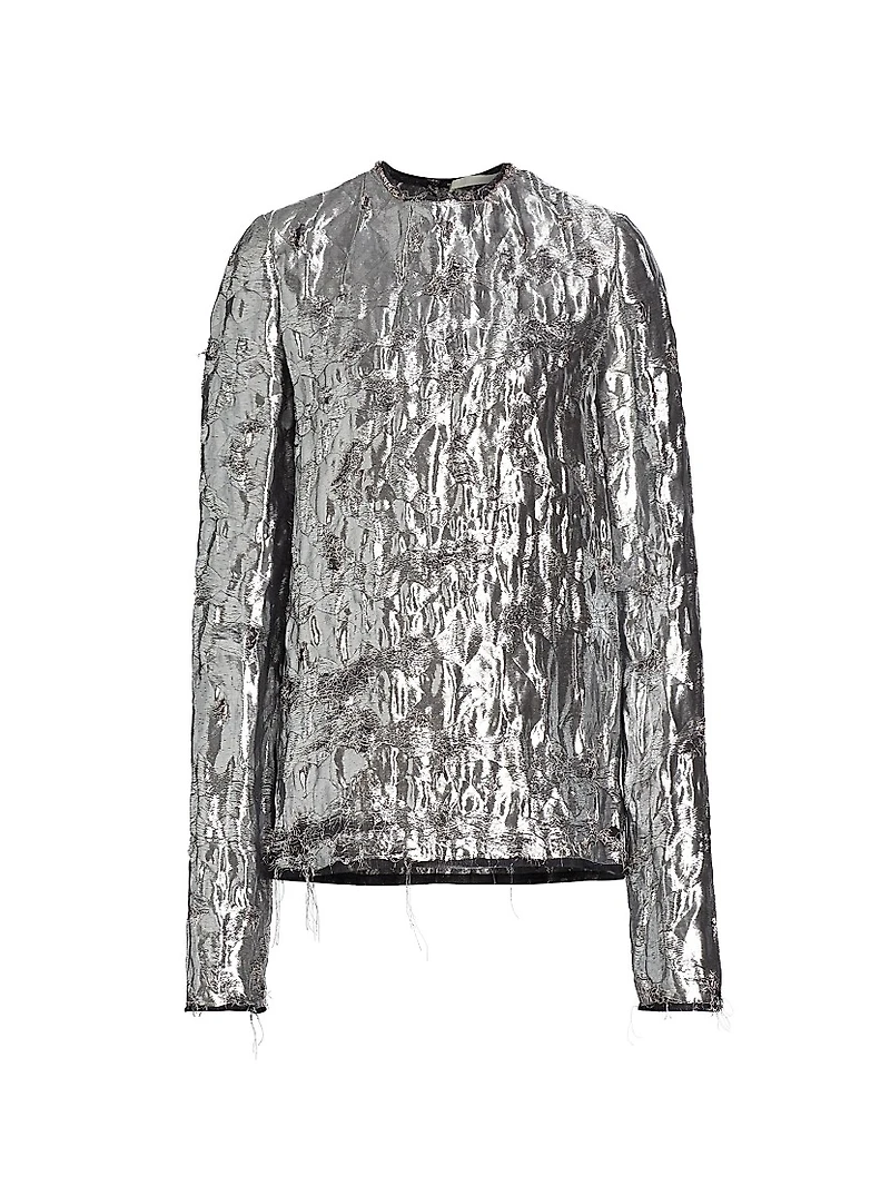 Metallic Cloque Top