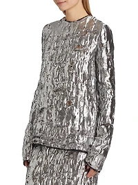 Metallic Cloque Top