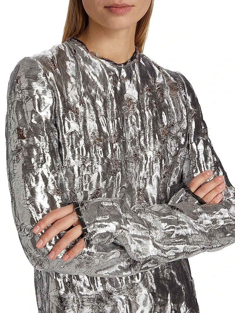 Metallic Cloque Top