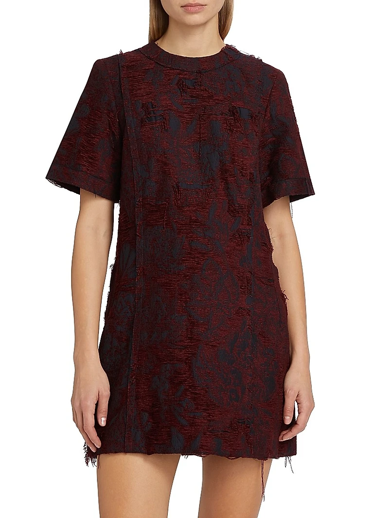 Chenille Jacquard Shift Minidress