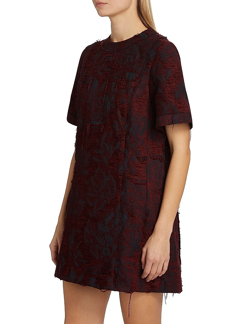 Chenille Jacquard Shift Minidress