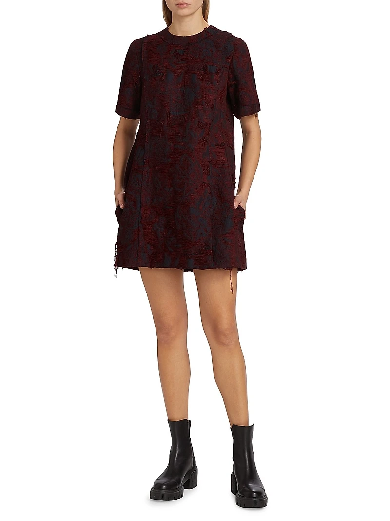 Chenille Jacquard Shift Minidress