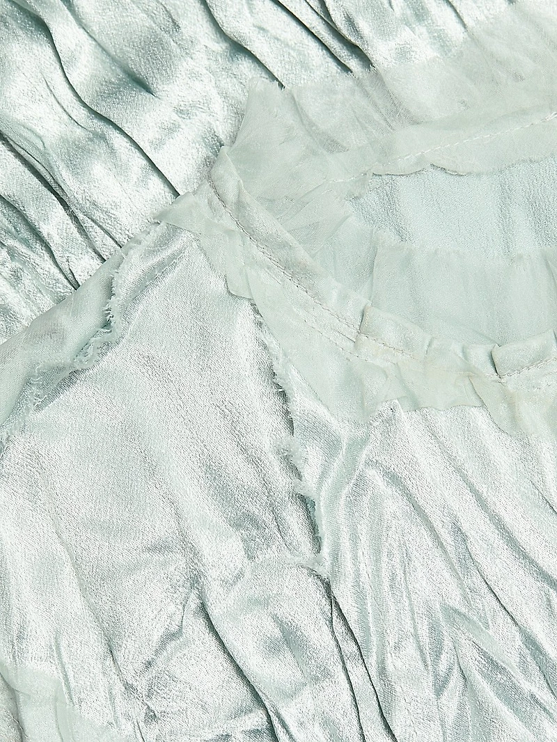 Pleated Hammered Satin Dress